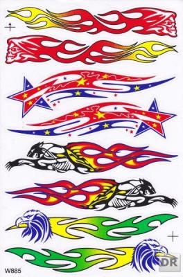 Flammen Feuer bunt Aufkleber Sticker Motorrad Roller Skateboard Auto Tuning Modellbau selbstklebend 229