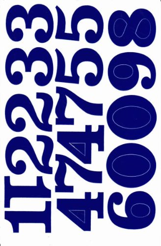 Numbers 123 blue 50 mm high sticker for office folders children crafts kindergarten birthday 1 sheet 247