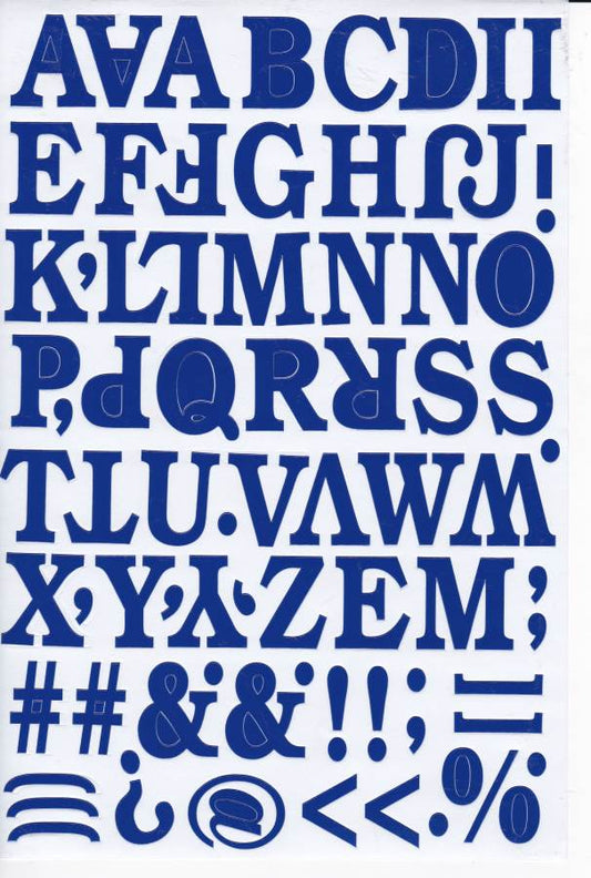Buchstaben ABC blau 28 mm hoch Aufkleber Sticker für Büro Ordner Kinder Basteln Kindergarten Geburtstag 1 Bogen 249
