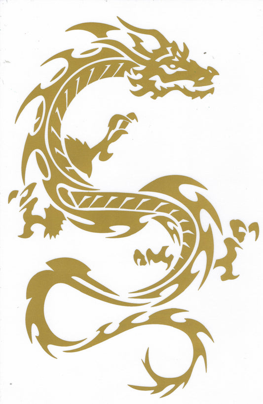 Drachen Schlange gold Aufkleber Sticker Motorrad Roller Skateboard Auto Tuning selbstklebend 260