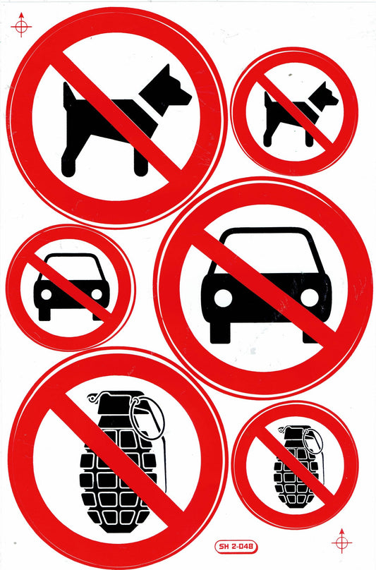 Verboten" Hund Auto Handgranate "  Aufkleber Sticker selbstklebend 263