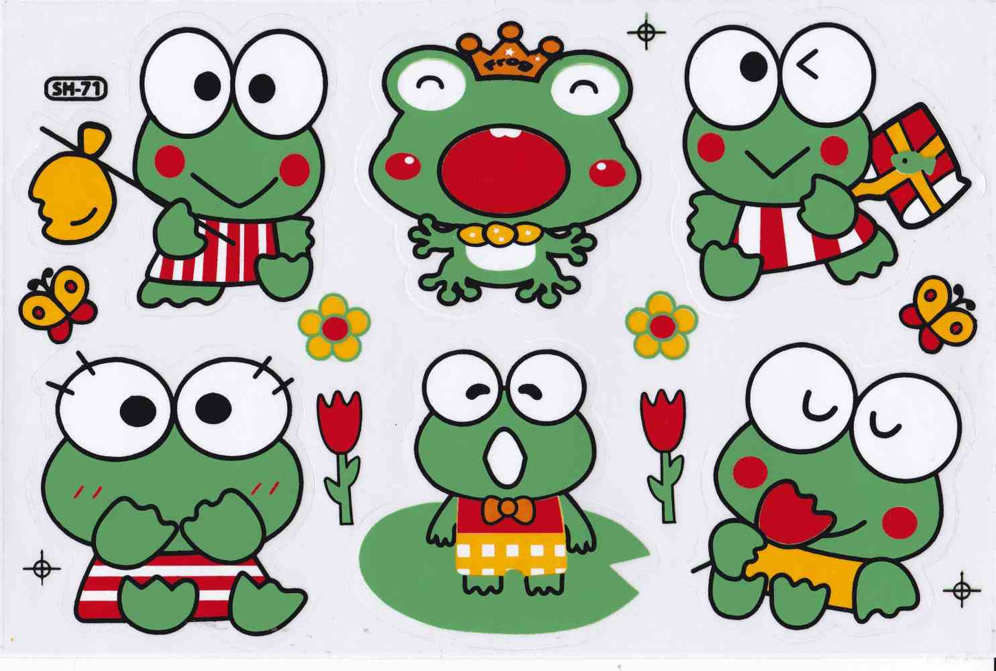 Frosch Frösche Kröte Tiere Aufkleber Sticker für Kinder Basteln Kindergarten Geburtstag 1 Bogen 263