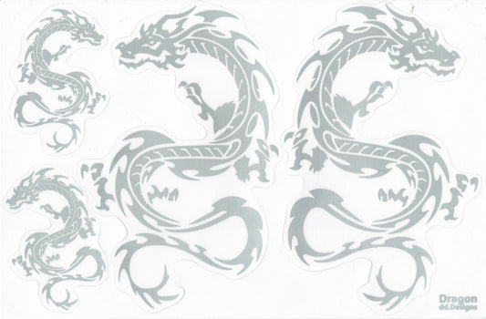 Drachen Schlange grau Aufkleber Sticker Motorrad Roller Skateboard Auto Tuning selbstklebend 267