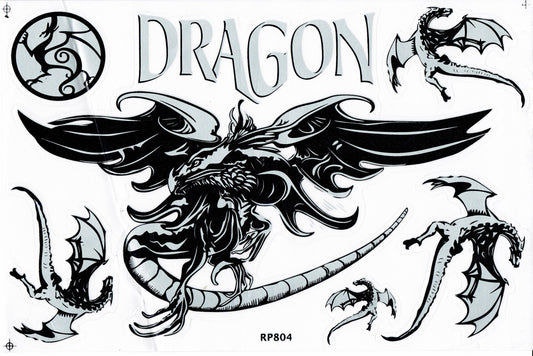 Drachen Schlange grau Aufkleber Sticker Motorrad Roller Skateboard Auto Tuning selbstklebend 270