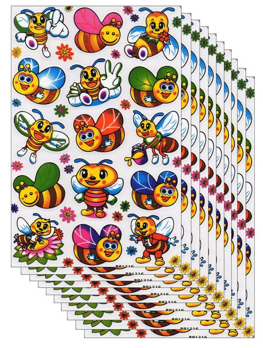 10ER Vorteilsangebot Bienen Hummel Wespe Tiere Aufkleber Sticker Kinder Basteln Kindergarten Sammeln Geburtstag 10 Bogen 272