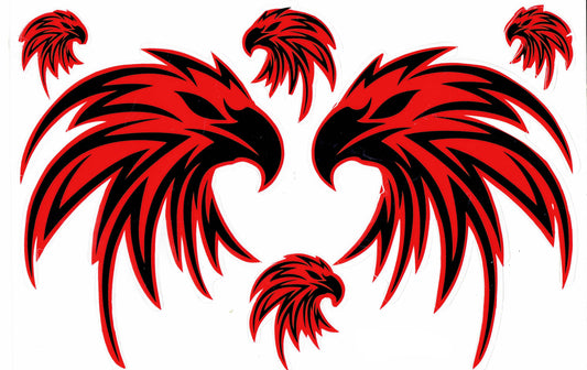 Adler Kopf Schwingen Flügel Aufkleber Sticker Motorrad Roller Skateboard Auto Tuning Modellbau selbstklebend 288