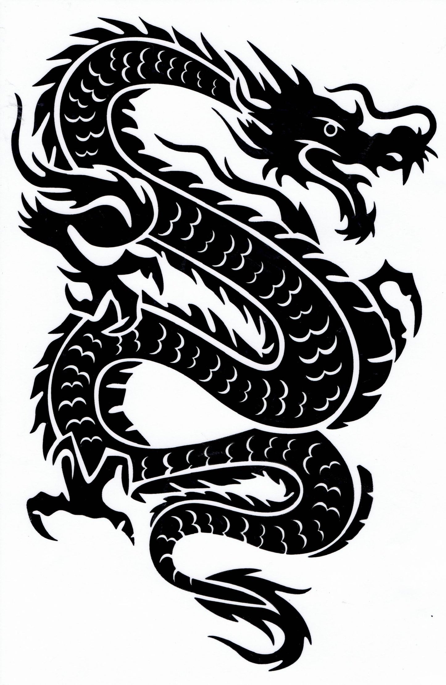 Drachen Schlange schwarz Aufkleber Sticker Motorrad Roller Skateboard Auto Tuning selbstklebend 300