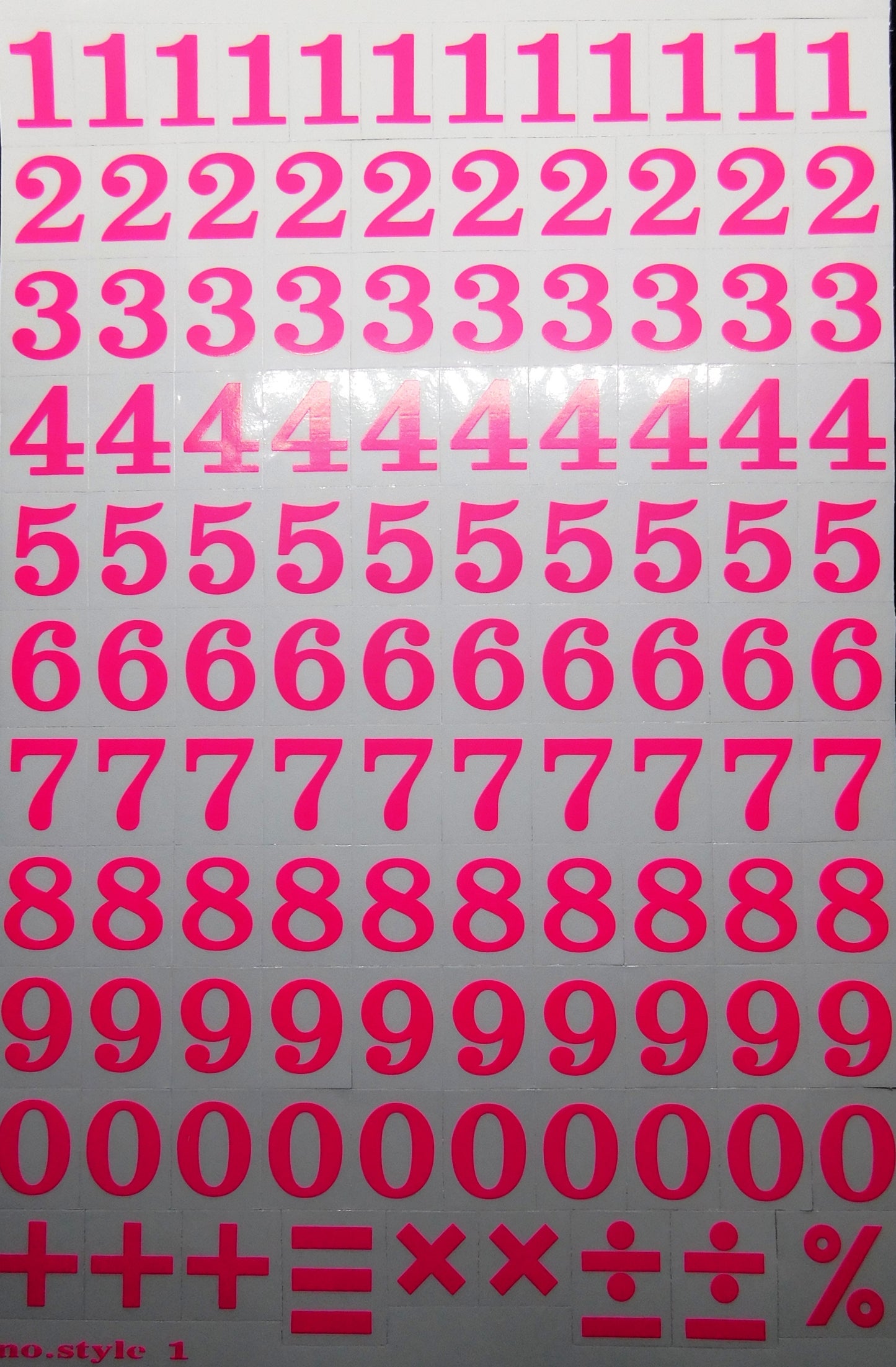 Numbers Numbers 123 Pink 18 mm High Sticker for Office Folders Children Crafts Kindergarten Birthday 1 Sheet 334