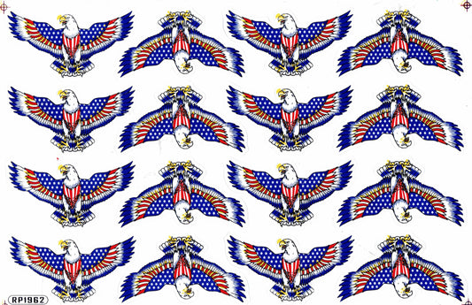 USA Adler Kopf Schwingen Flügel Aufkleber Sticker Motorrad Roller Skateboard Auto Tuning Modellbau selbstklebend 334