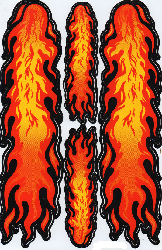 Flammen Feuer orange Aufkleber Sticker Motorrad Roller Skateboard Auto Tuning Modellbau selbstklebend 347