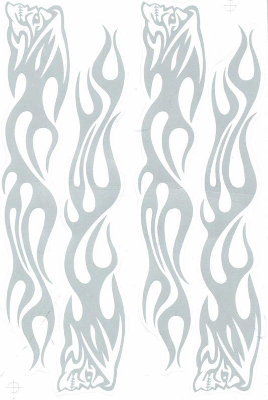 Totenkopf Flammen Feuer grau Aufkleber Sticker Motorrad Roller Skateboard Auto Tuning Modellbau selbstklebend 366