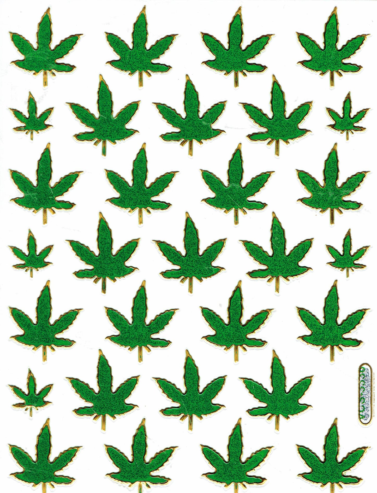 Cannabis Marijuana Autocollant Coloré Effet Paillettes Métalliques Enfants Artisanat Maternelle 1 Feuille 372