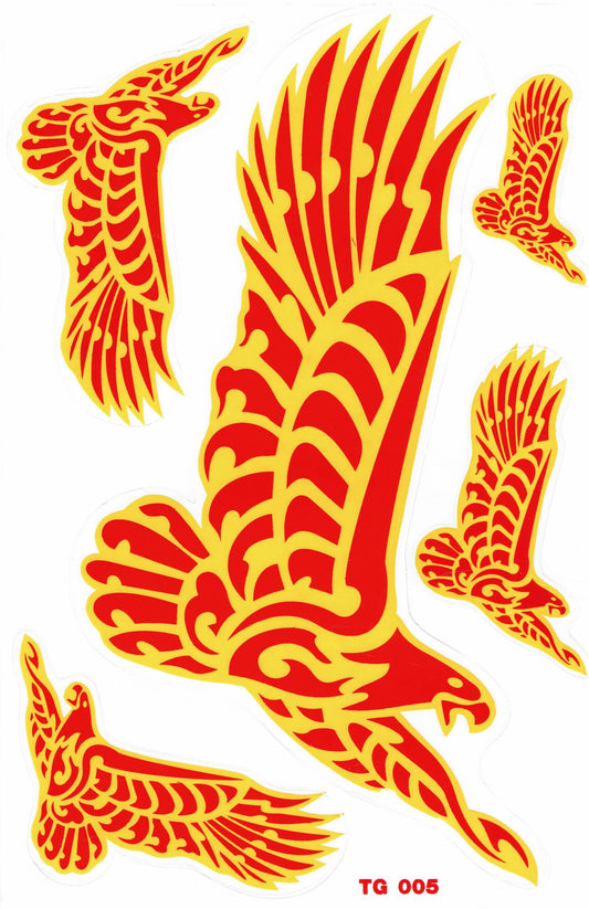 Adler Kopf Schwingen Flügel Aufkleber Sticker Motorrad Roller Skateboard Auto Tuning Modellbau selbstklebend 374