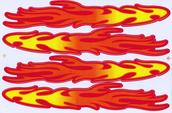 Flammen Feuer orange Aufkleber Sticker Motorrad Roller Skateboard Auto Tuning Modellbau selbstklebend 391