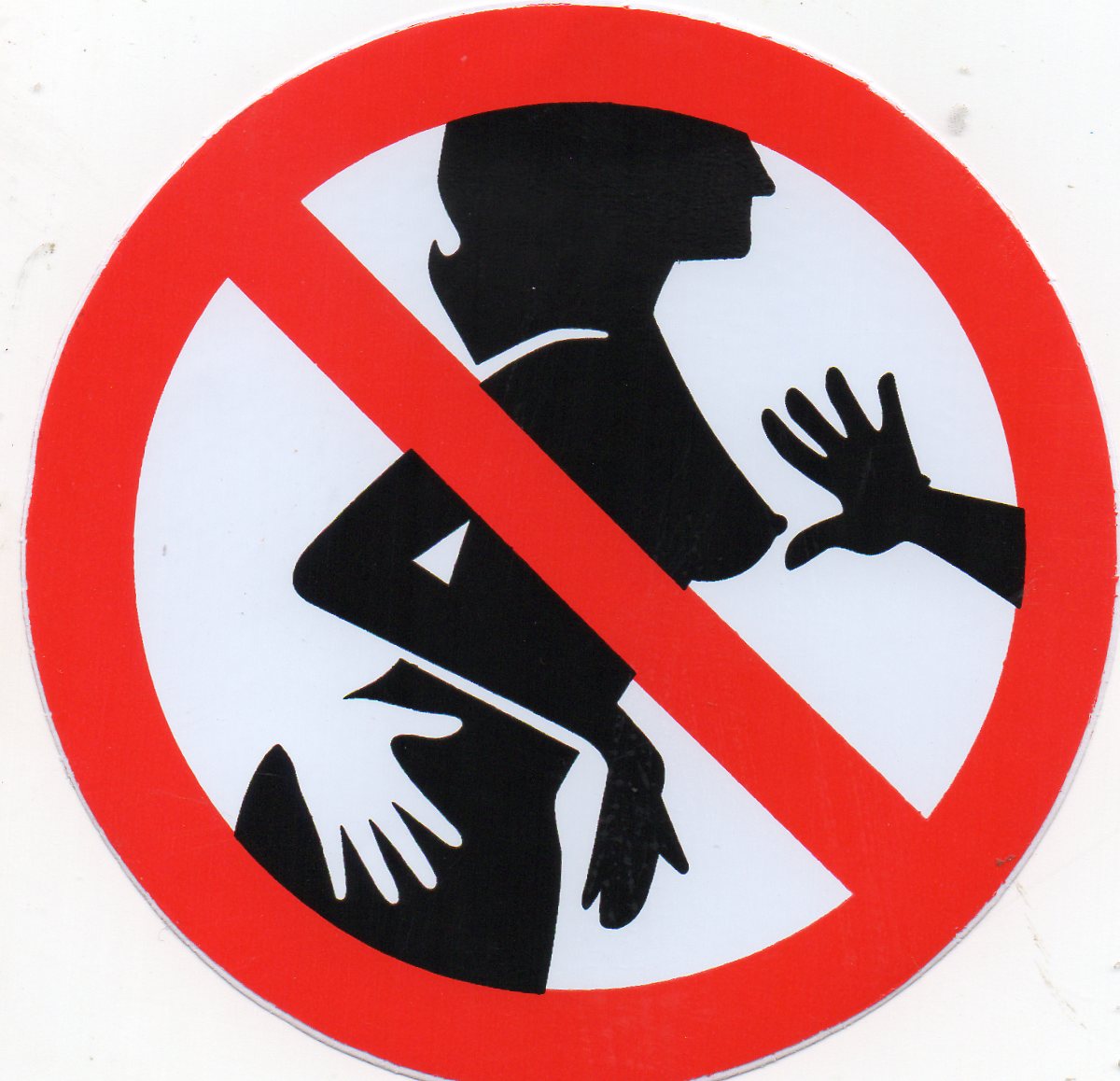 Verboten " Brüste Hintern Frauen anfassen " rund Aufkleber Sticker selbstklebend 403