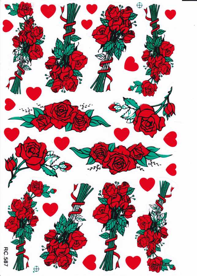 Roses Rose Flowers Plants Stickers for Children Crafts Kindergarten Birthday 1 sheet 409