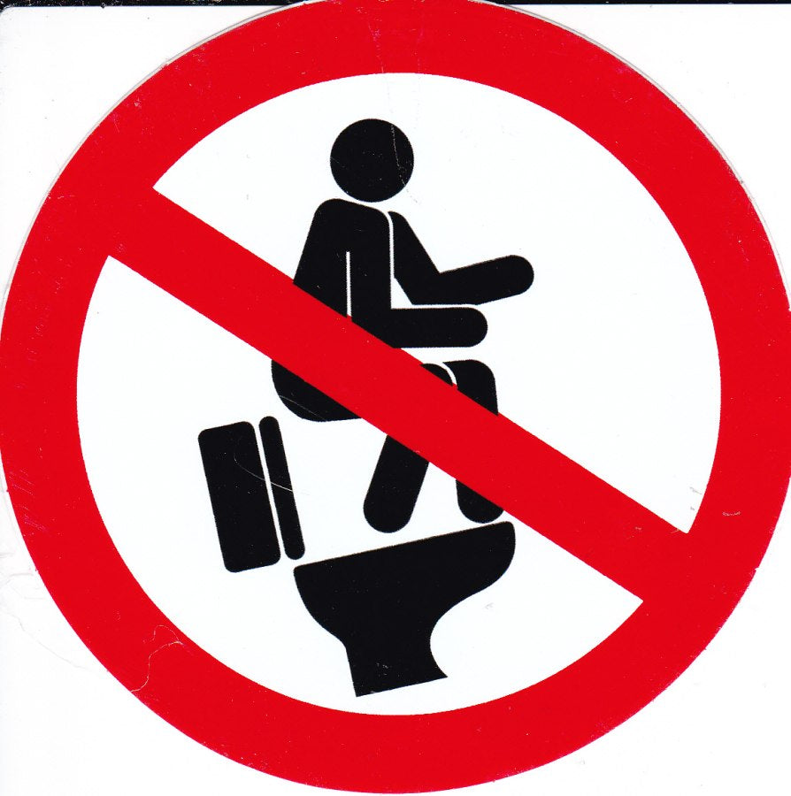 Verboten " Auf der Toilette stehen " rund Aufkleber Sticker selbstklebend 417