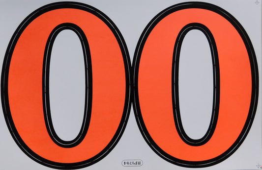 Grosse Nummer 0 orange 165 mm hoch Aufkleber Sticker Motorrad Roller Skateboard Auto Tuning Modellbau selbstklebend 424