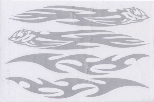 Flammen Feuer grau Aufkleber Sticker Motorrad Roller Skateboard Auto Tuning Modellbau selbstklebend 439
