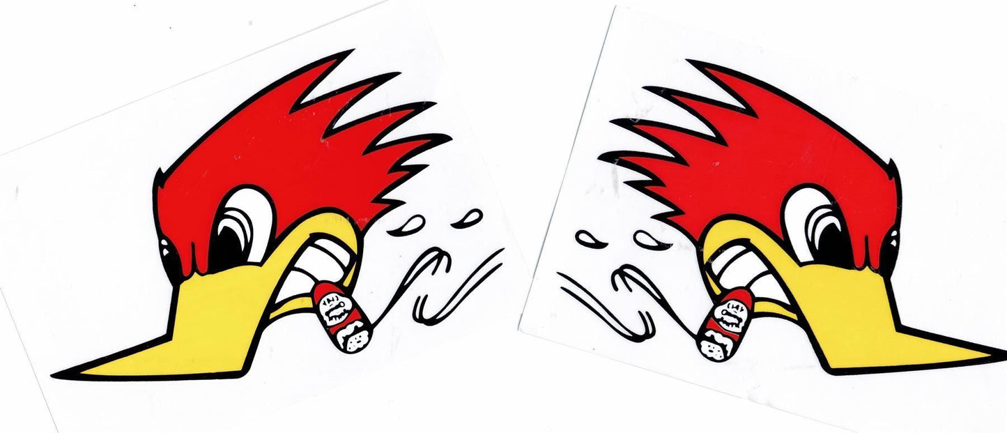 2x Woody Woodpecker Aufkleber Motorrad Fahrrad Skateboard Auto Tuning selbstklebend 444