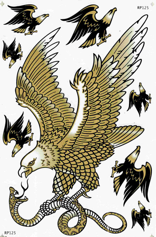Adler Falke gold Aufkleber Sticker Motorrad Roller Skateboard Auto Tuning selbstklebend 447