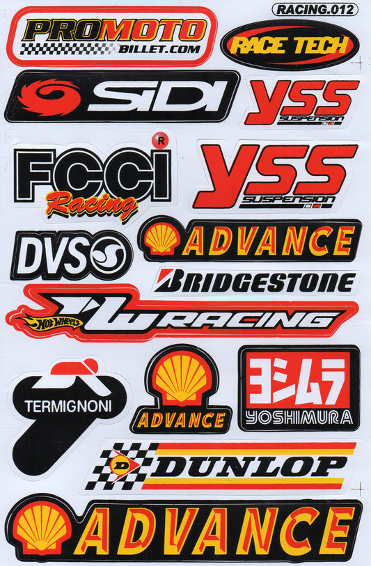 Sponsor Sponsoren Logo Aufkleber Sticker Motorrad Roller Skateboard Auto Tuning Modellbau selbstklebend 463