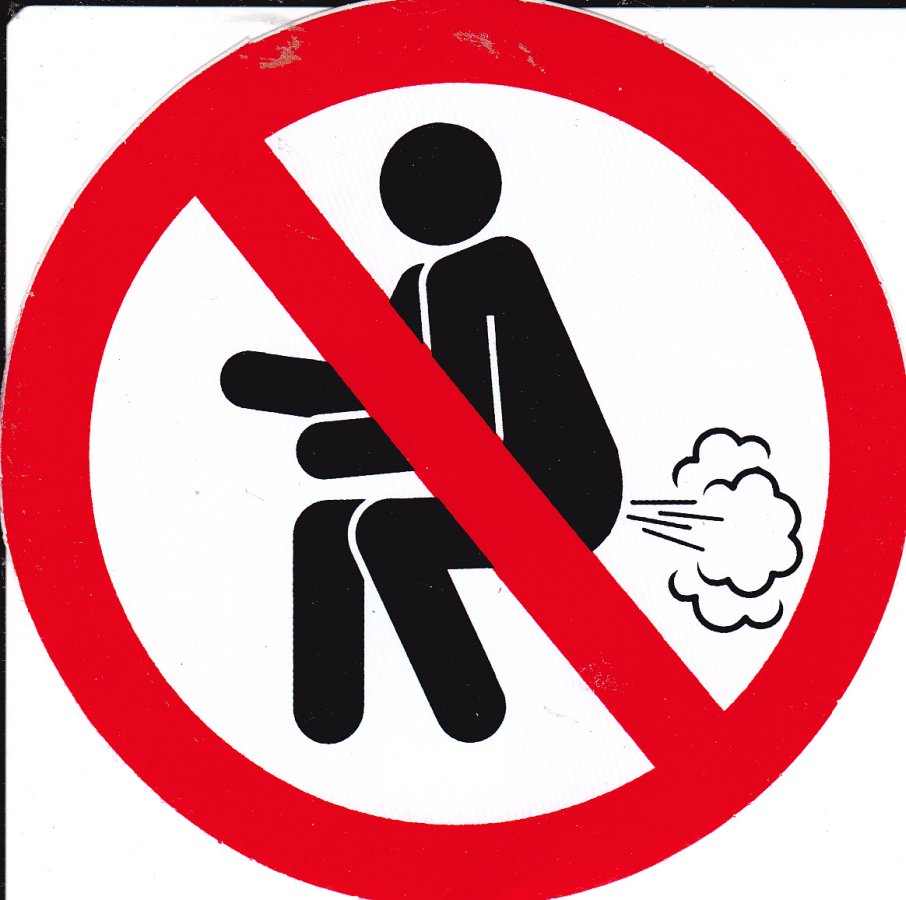 Verboten " Furzen pupsen " rund Aufkleber Sticker selbstklebend 465