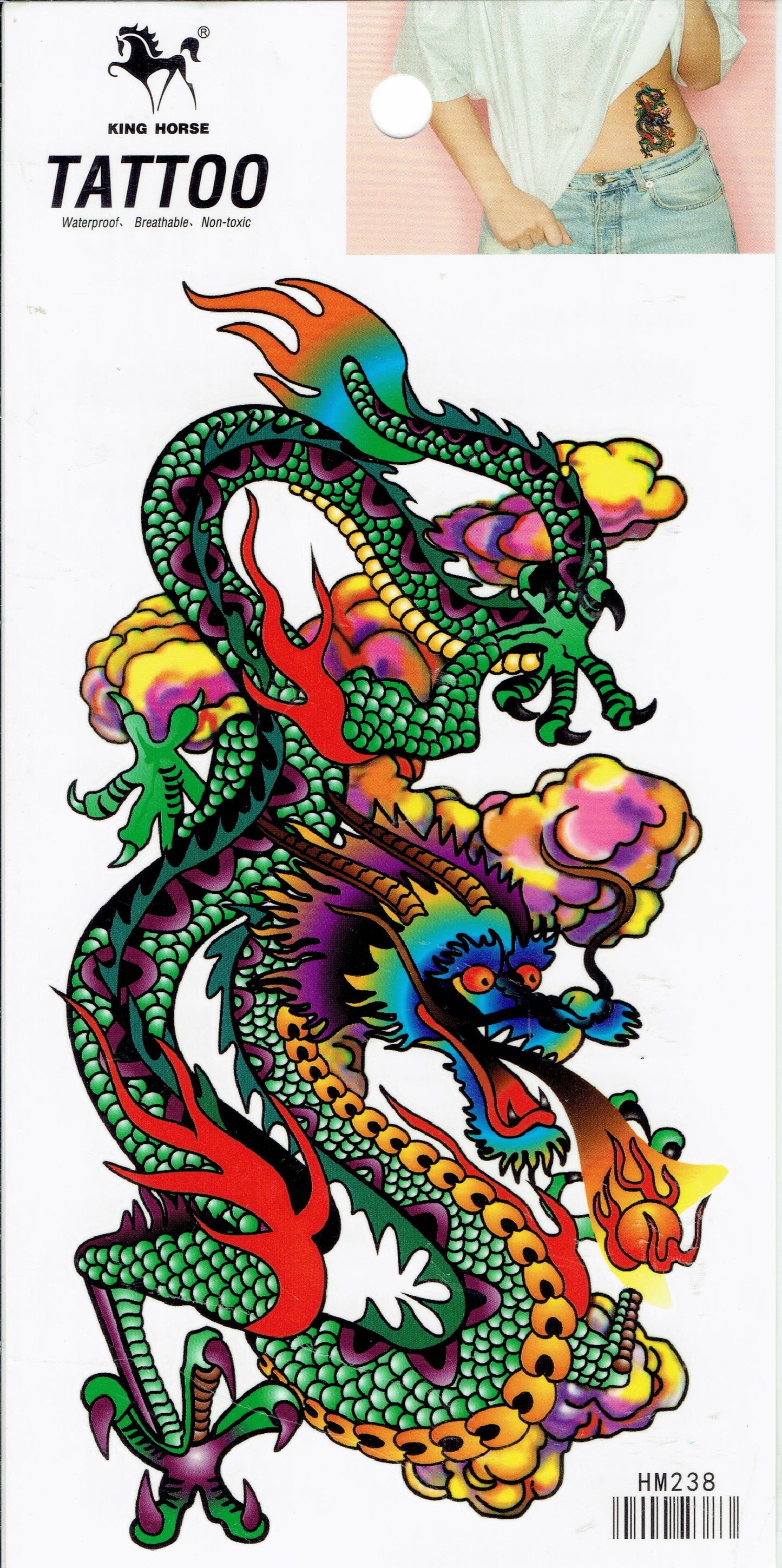 Tattoo - Drachen Schlange - Aufkleber Sticker für Kinder Erwachsene 1 Bogen selbstklebend 16x10cm 467
