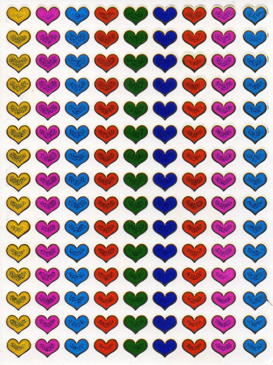 Herz Herzen bunt Liebe Aufkleber Sticker metallic Glitzer Effekt für Kinder Basteln Kindergarten Geburtstag 1 Bogen 469