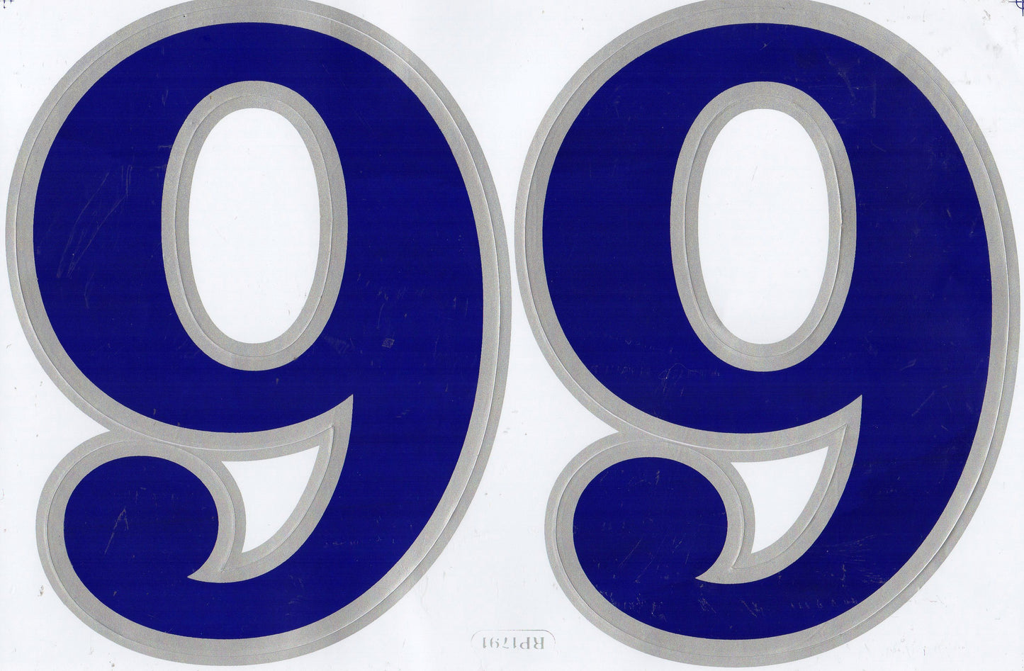 Grosse Nummer 6 / 9 blau 165 mm hoch Aufkleber Sticker Motorrad Roller Skateboard Auto Tuning Modellbau selbstklebend 478