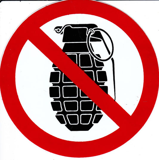 Verboten " Handgranate " rund Aufkleber Sticker selbstklebend 483