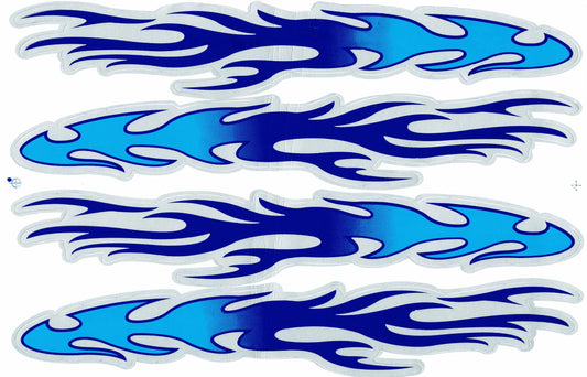 Flammen Feuer blau Aufkleber Sticker Motorrad Roller Skateboard Auto Tuning Modellbau selbstklebend 490