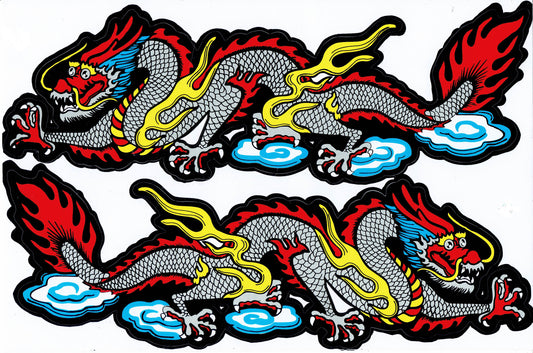 Drachen Schlange grau Aufkleber Sticker Motorrad Roller Skateboard Auto Tuning selbstklebend 491