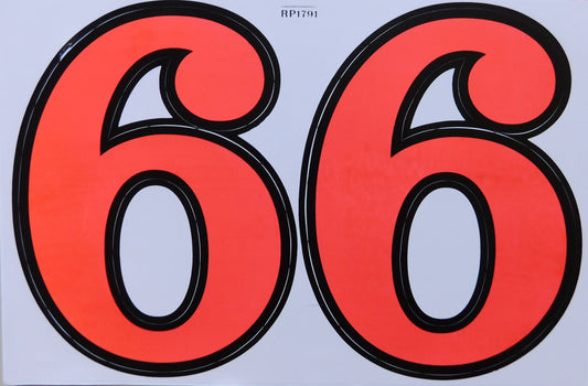 Grosse Nummer 6 / 9 orange 165 mm hoch Aufkleber Sticker Motorrad Roller Skateboard Auto Tuning Modellbau selbstklebend 496