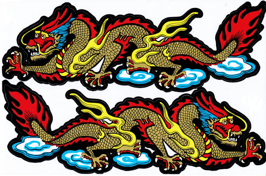 Drachen Schlange gold Aufkleber Sticker Motorrad Roller Skateboard Auto Tuning selbstklebend 496