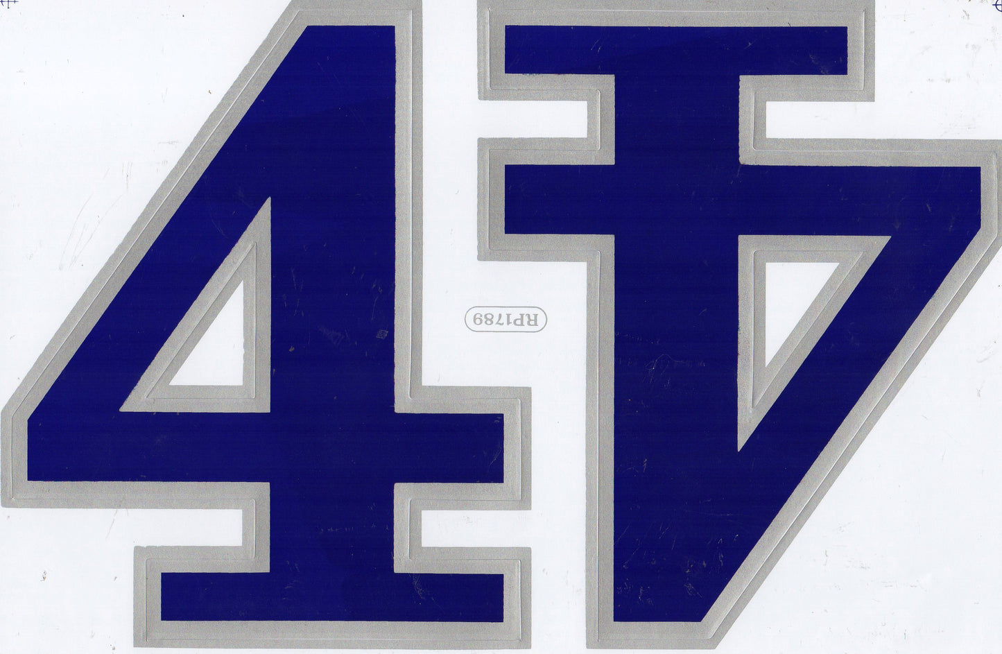 Grosse Nummer 4 blau 165 mm hoch Aufkleber Sticker Motorrad Roller Skateboard Auto Tuning Modellbau selbstklebend 500