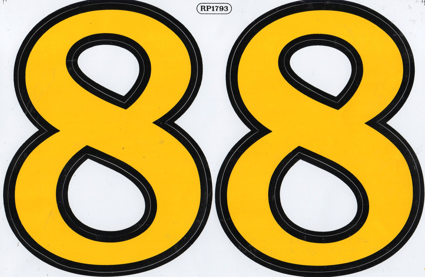 Grosse Nummer 5 gelb 165 mm hoch Aufkleber Sticker Motorrad Roller Skateboard Auto Tuning Modellbau selbstklebend 502