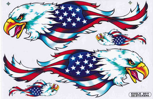 USA Adler Kopf Flammen Feuer Aufkleber Sticker Motorrad Roller Skateboard Auto Tuning Modellbau selbstklebend 512