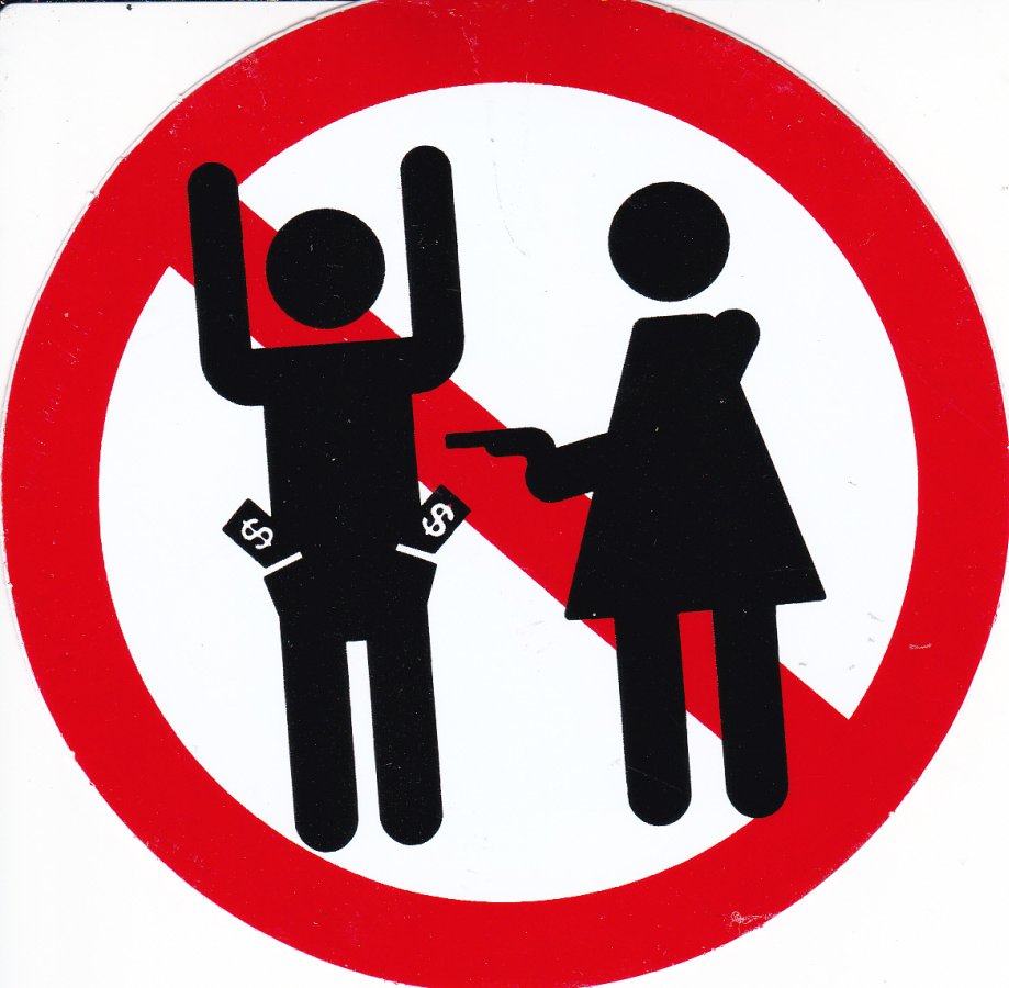 Verboten " Überfall Raub " rund Aufkleber Sticker selbstklebend 517