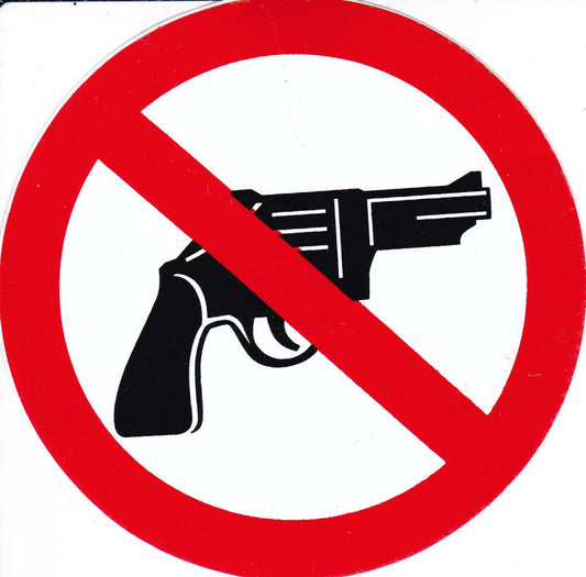 Verboten " Waffe Pistole Revolver " rund Aufkleber Sticker selbstklebend 520