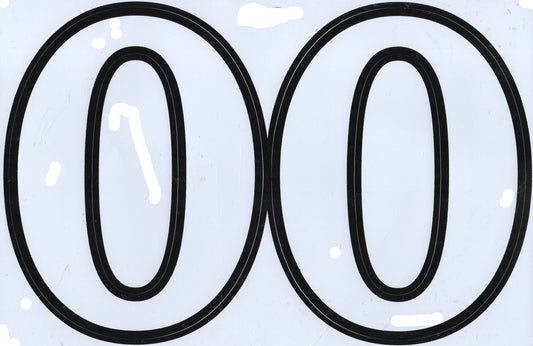 Grosse Nummer 0 weiss 165 mm hoch Aufkleber Sticker Motorrad Roller Skateboard Auto Tuning Modellbau selbstklebend 525
