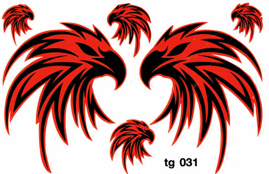 Adler Kopf Schwingen Flügel Aufkleber Sticker Motorrad Roller Skateboard Auto Tuning Modellbau selbstklebend 528