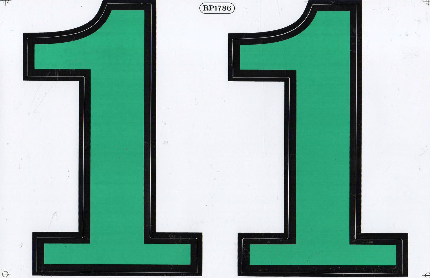 Grosse Nummer 1 grün 165 mm hoch Aufkleber Sticker Motorrad Roller Skateboard Auto Tuning Modellbau selbstklebend 535