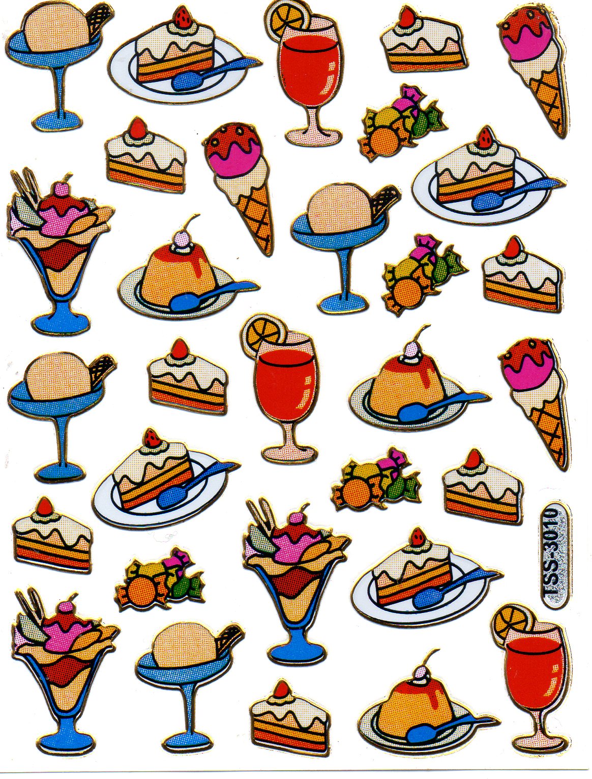Eis Eis am Stiel Eisdiele Aufkleber Sticker metallic Glitzer Effekt Schule Kinder Basteln Kindergarten 1 Bogen 537