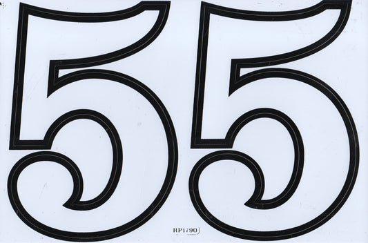 Grosse Nummer 5 weiss 165 mm hoch Aufkleber Sticker Motorrad Roller Skateboard Auto Tuning Modellbau selbstklebend 542