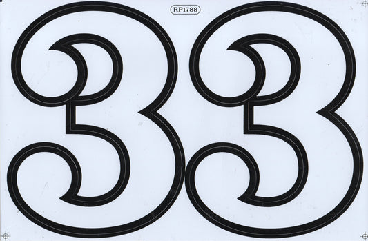 Grosse Nummer 3 weiss 165 mm hoch Aufkleber Sticker Motorrad Roller Skateboard Auto Tuning Modellbau selbstklebend 544