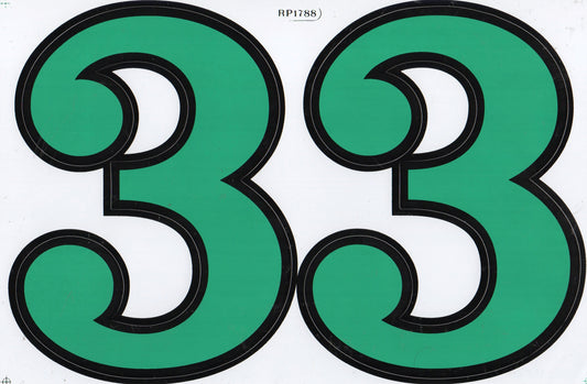 Grosse Nummer 3 grün 165 mm hoch Aufkleber Sticker Motorrad Roller Skateboard Auto Tuning Modellbau selbstklebend 546