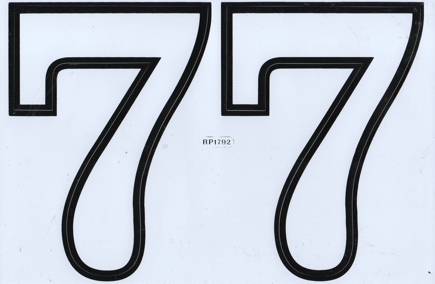 Grosse Nummer 7 weiss 165 mm hoch Aufkleber Sticker Motorrad Roller Skateboard Auto Tuning Modellbau selbstklebend 552