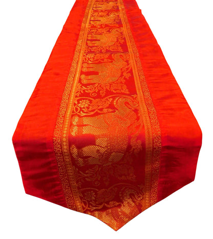 Tischläufer mit Elefanten Motiv Party Bankett Weihnachten Festival Geburtstag Hochzeit Party Wohnzimmer Küche Tischdecke aus Thai Seide Thai Silk