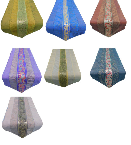 Tischläufer mit Elefanten goldene Kringel Motiv Party Bankett Weihnachten Festival Geburtstag Hochzeit Party Wohnzimmer Küche Tischdecke aus Thai Seide Thai Silk